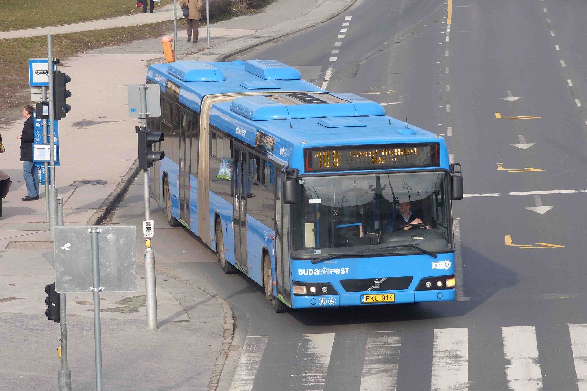 Volvo 7700A (reg. FKU-914), bus no. 109, Budapest, Margit híd, budai hídfő