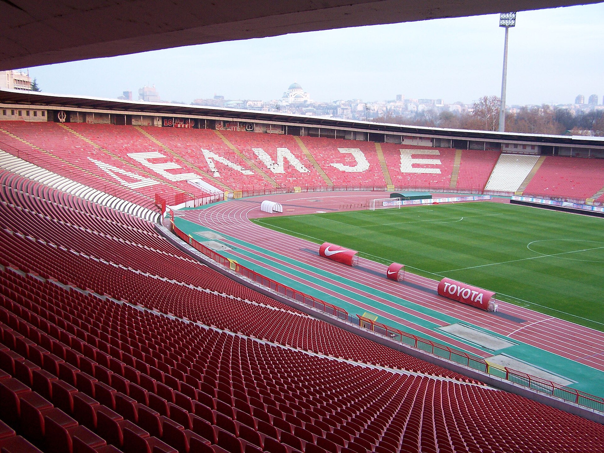 Delije Sever section at Stadion Crvena Zvezda in Belgrade