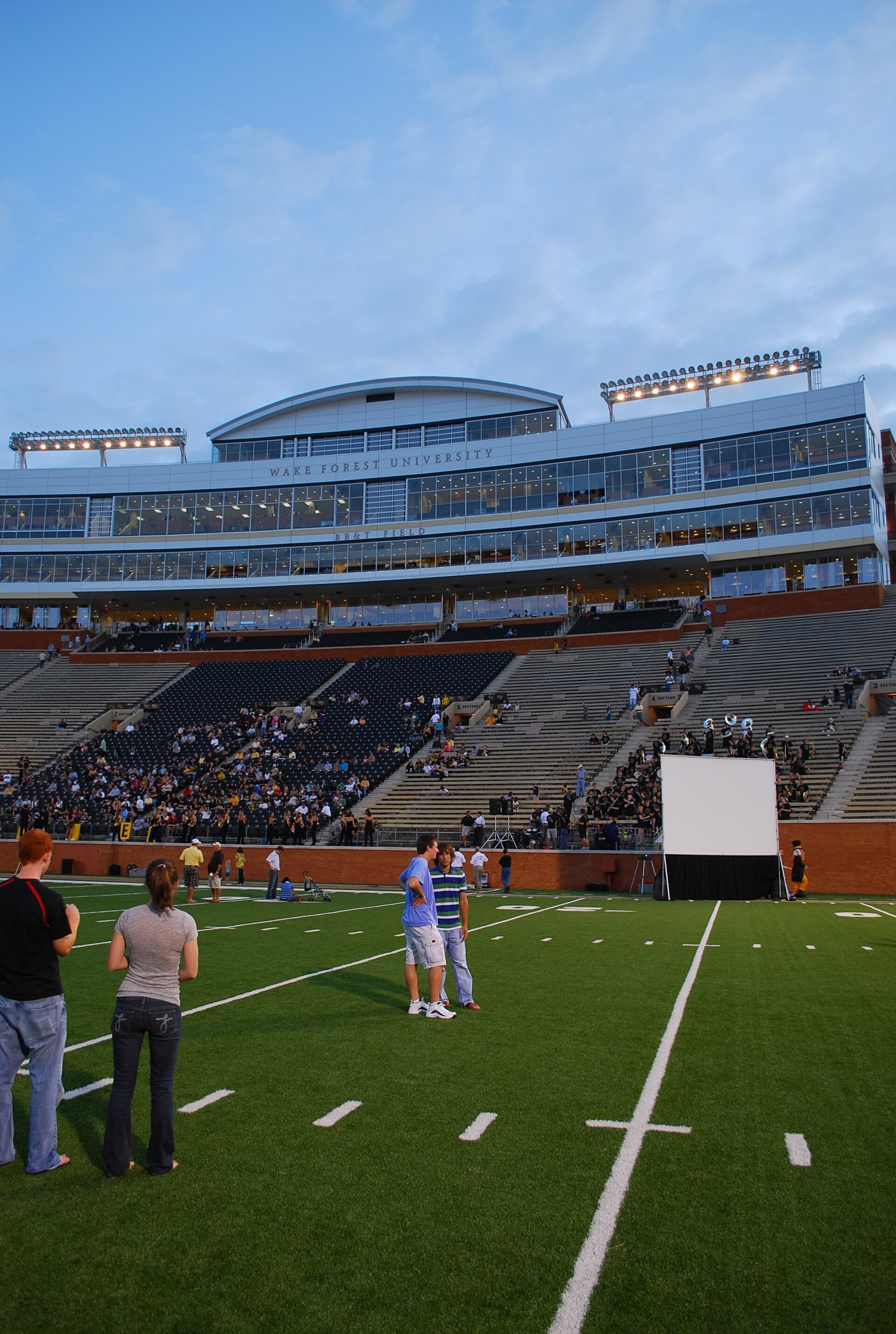 WFU vs. Baylor game screening. August 28, 2008 at BB&T Field, home of the Wake Forest Demon Deacons football team.