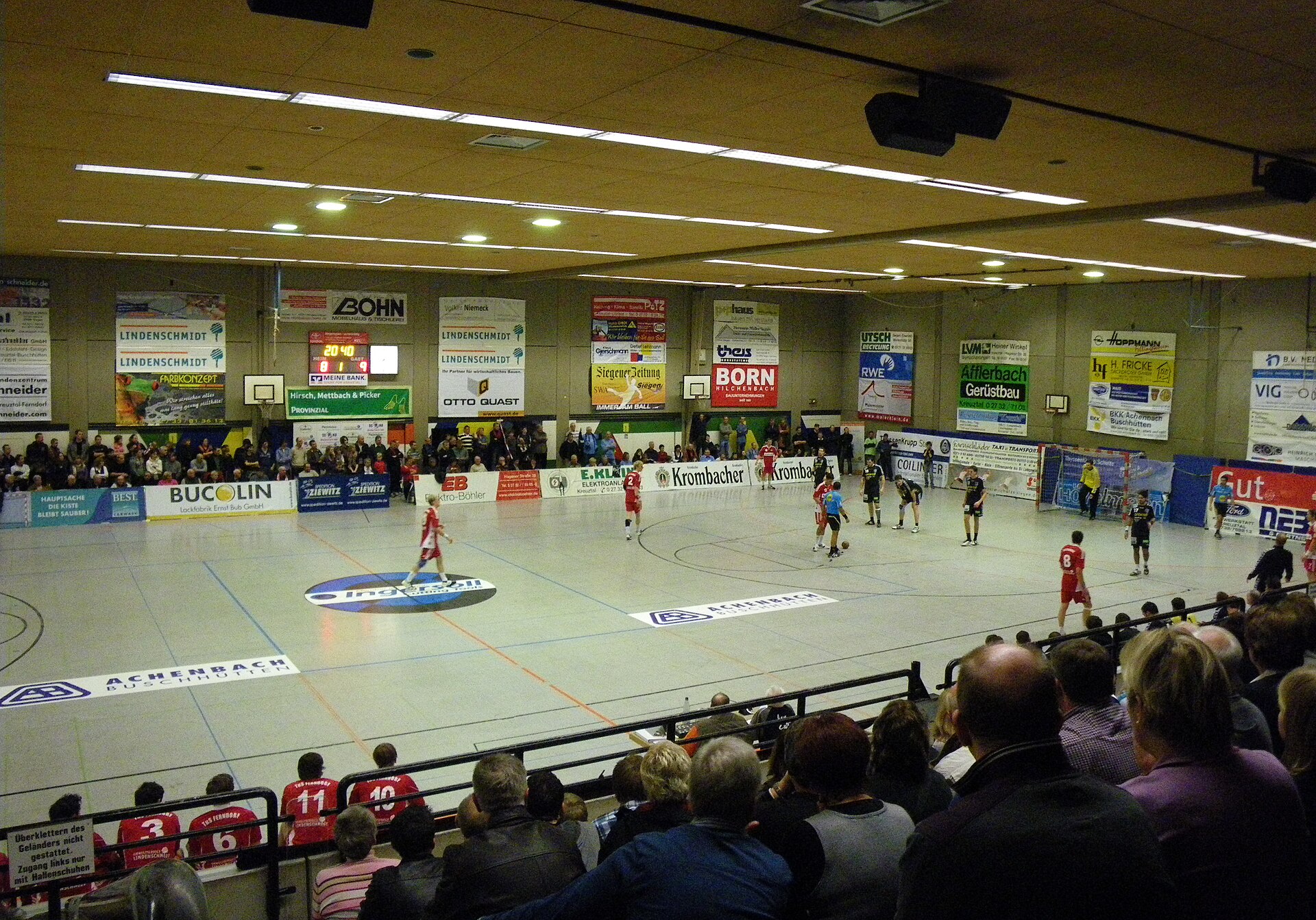 Handball match between "TuS Ferndorf" and "Leichlinger TV" in Kreuztal, Germany in the sports hall called "Stählerwiese".