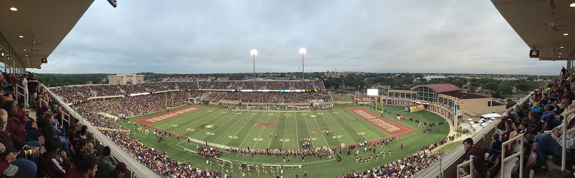 View from the Champions Club during the Texas State v Navy football game held on September 13,2014