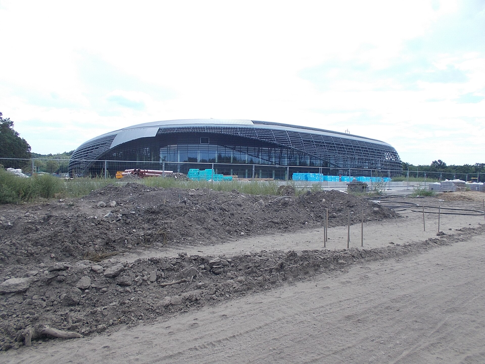 Multi-purpose stadium/sports hall/arena? under construction - Olimpikon Street,Óváros neighborhood, Tatabánya , Komárom-Esztergom County , Hungary .