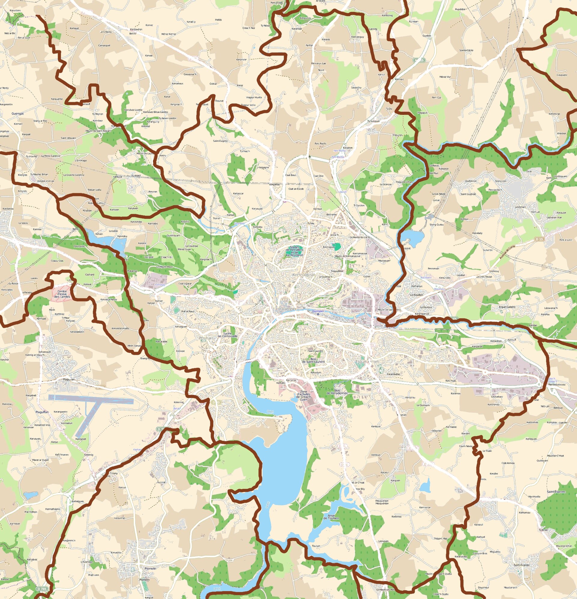 Map of Quimper, France