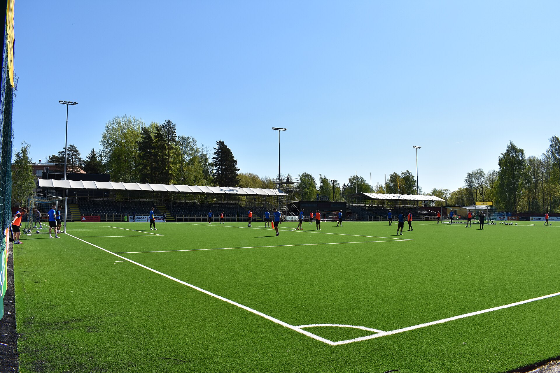 Oulunkylä Stadium east grandstand and football pitch