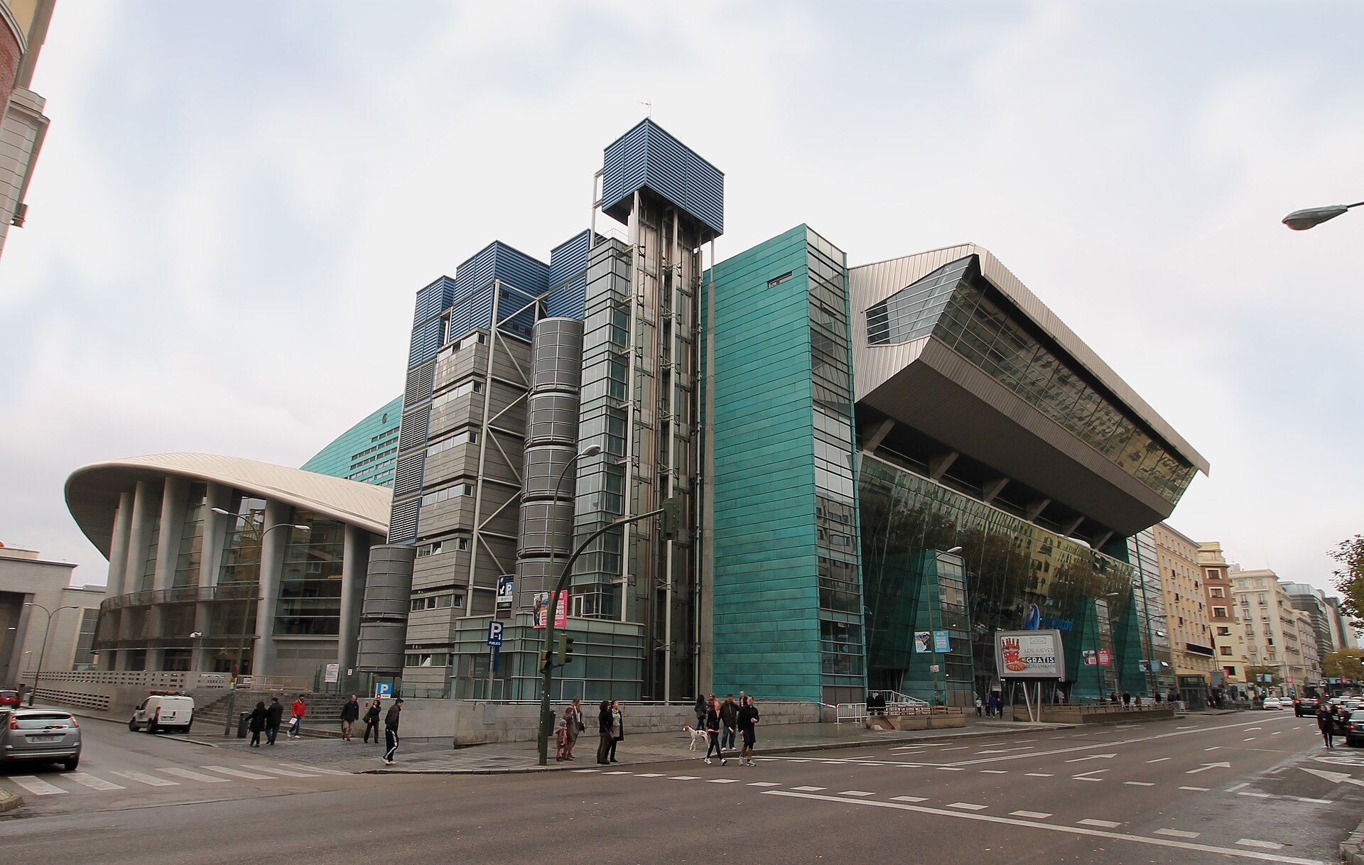 View of the Community-of-Madrid Sports Centre ( Madrid , Spain ) from the north-eastern angle.