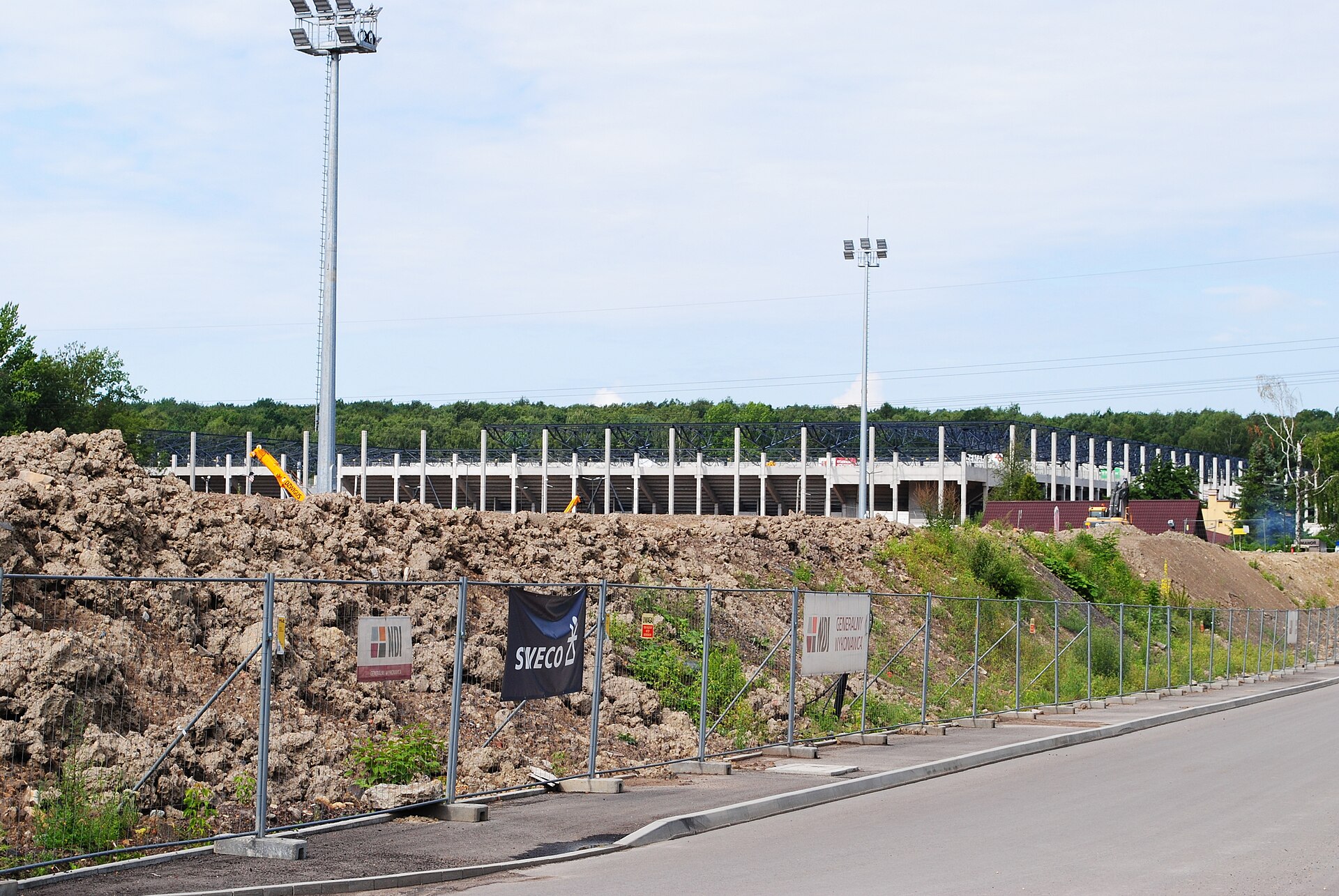 Katowice - Załęska Hałda-Brynów część zachodnia. Stadion Miejski w Katowicach w budowie